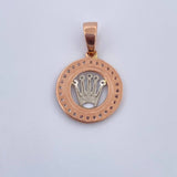 Dije Medalla Corona RX 5.05gr / 3.2cm / Circones Blancos Dos Oros Blanco Rosa 18K $