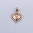 Dije Corazon 4.45gr / 2.8cm / Circones Blancos Tres Oros 18K $