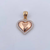 Dije Corazon 4.45gr / 2.8cm / Circones Blancos Tres Oros 18K $