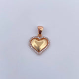 Dije Corazon 2.25gr / 2.3cm / Circones Blancos Tres Oros 18K $