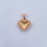 Dije Corazon 2.25gr / 2.3cm / Circones Blancos Tres Oros 18K $