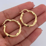 Candongas Mai 2.6gr / 2.5cm / Rayadas Oro Amarillo 18K $