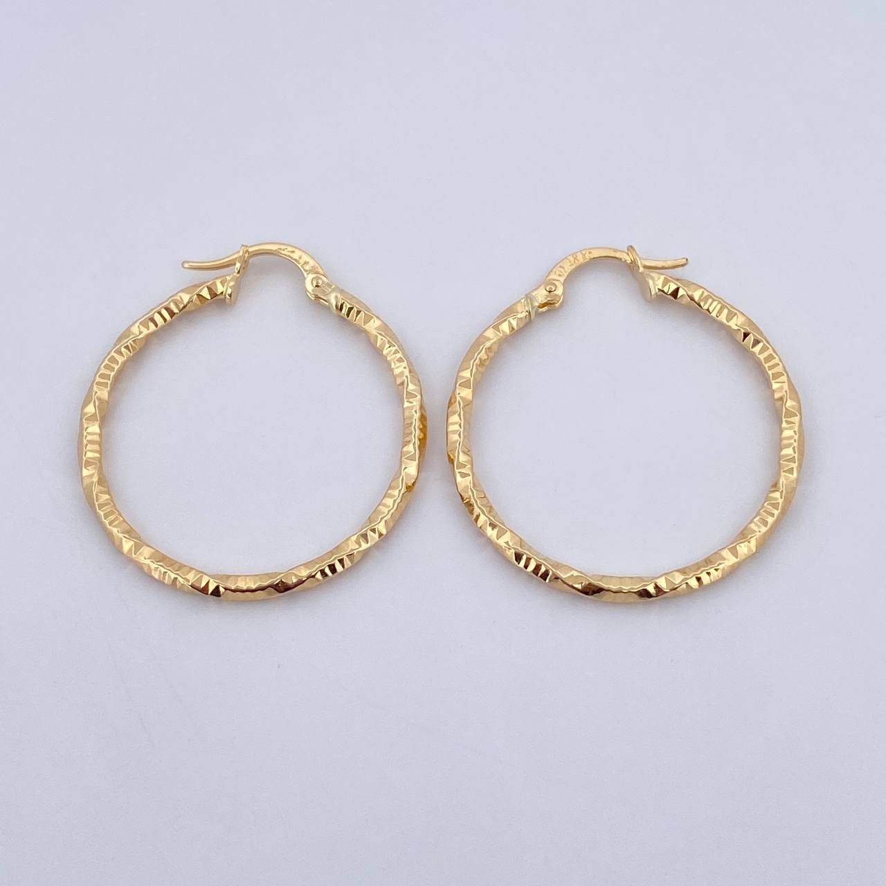 Candongas Majo 2gr / 3.2cm / Diamantadas Oro Amarillo 18K $