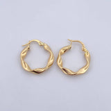 Candongas Nilo 2.5gr / 2.4cm / Espiral Punteadas Oro Amarillo 18K $