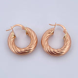 Candongas Sofi 3.8gr / 2.3cm / Rayadas Oro Rosa 18K $