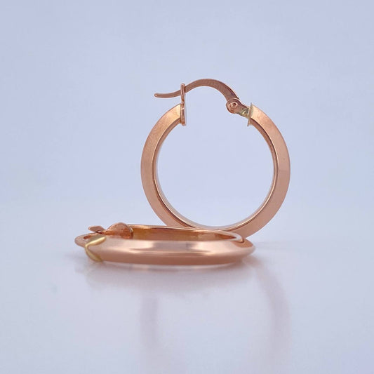 Candongas Clau 2.1gr / 2.4cm / Lisas Oro Rosa 18K $