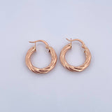 Candongas Emmi 2.4gr / 2.2cm / Entorchadas Oro Rosa 18K $