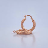 Candongas Emmi 2.4gr / 2.2cm / Entorchadas Oro Rosa 18K $