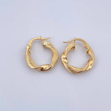 Candongas Valen 2.05gr / 1.9cm / Rayadas Oro Amarillo 18K $