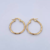 Candongas Kris 1.25gr / 2.3cm / Rayadas Oro Amarillo 18K $