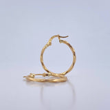 Candongas Kris 1.25gr / 2.3cm / Rayadas Oro Amarillo 18K $