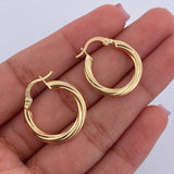 Candongas Mary 2.2gr / 2.2cm / Entorchadas Oro Amarillo 18K $