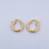 Candongas Lola 1.85gr / 1.8cm / Rayadas Oro Amarillo 18K $