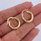 Candongas Lola 1.85gr / 1.8cm / Rayadas Oro Amarillo 18K $