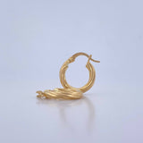 Candongas Lola 1.85gr / 1.8cm / Rayadas Oro Amarillo 18K $