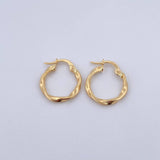Candongas Deis 1.25gr / 2cm / Rayadas Entorchadas Oro Amarillo 18K $