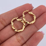 Candongas Milu 1.6gr / 1.8cm / Entorchadas Planas Oro Amarillo 18K $