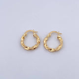 Candongas Milu 1.6gr / 1.8cm / Entorchadas Planas Oro Amarillo 18K $