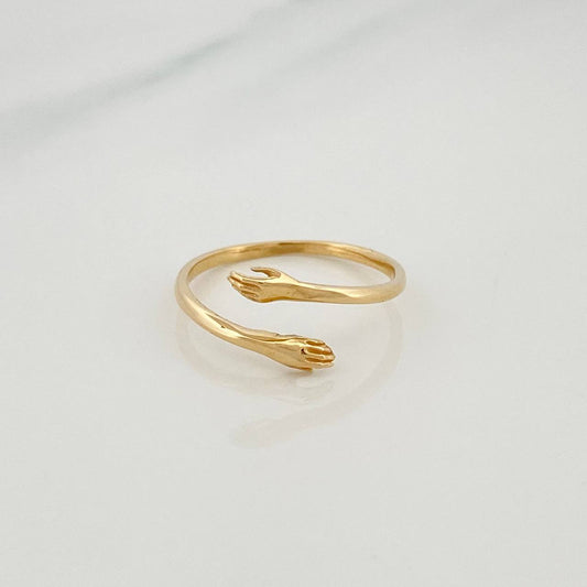 Anillo Manos 1.45 g / T7 1/2 Oro Amarillo 18K