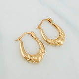 Candongas Meza Corazon 1.55 g / 2 cm Oro Amarillo 18K