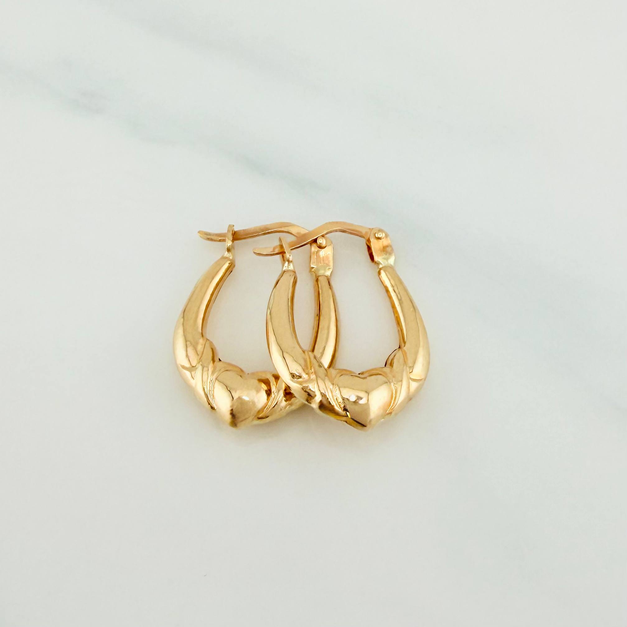 Candongas Meza Corazon 1.55 g / 2 cm Oro Amarillo 18K