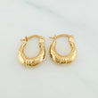 Candongas Meza Rayada 1.2 g / 1.5 cm Oro Amarillo 18K