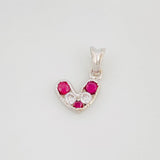Dije Corazon Rubi 17Pts 0.5 g / 1.5 cm Plata 925