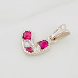 Dije Corazon Rubi 17Pts 0.5 g / 1.5 cm Plata 925