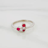 Anillo Corazon Rubi 17Pts 1.4 g / T6 1/4 Plata 925