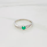 Anillo Solitario Churumbela Esmeralda 19 Pts 1.25 g / T5 3/4 Plata 925