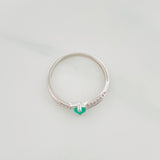 Anillo Solitario Churumbela Esmeralda 19 Pts 1.25 g / T5 3/4 Plata 925