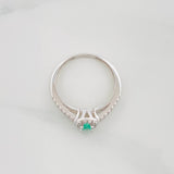 Anillo Solitario Churumbela Esmeralda 14Pts 1.75 g / T7 3/4 Plata 925