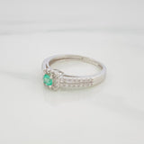 Anillo Solitario Churumbela Esmeralda 14Pts 1.75 g / T7 3/4 Plata 925