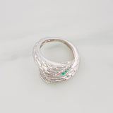 Anillo Serpiente Esmeralda 16Pts 6 g / T7 Plata 925