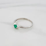Anillo Solitario Churumbela Esmeralda 20Pts 1.15 g / T6 3/4 Plata 925