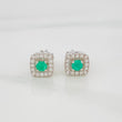 Topos Halo Cuadrado Esmeralda 20Pts 1.75 g / 6.86 mm Plata 925