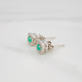 Topos Halo Cuadrado Esmeralda 20Pts 1.75 g / 6.86 mm Plata 925