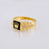 Anillo Corona Carriles Tupidos 4.3gr / T10 1/2 / Oro Amarillo 18K *