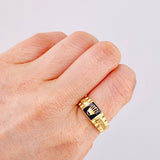 Anillo Corona Carriles Tupidos 4.3gr / T10 1/2 / Oro Amarillo 18K *