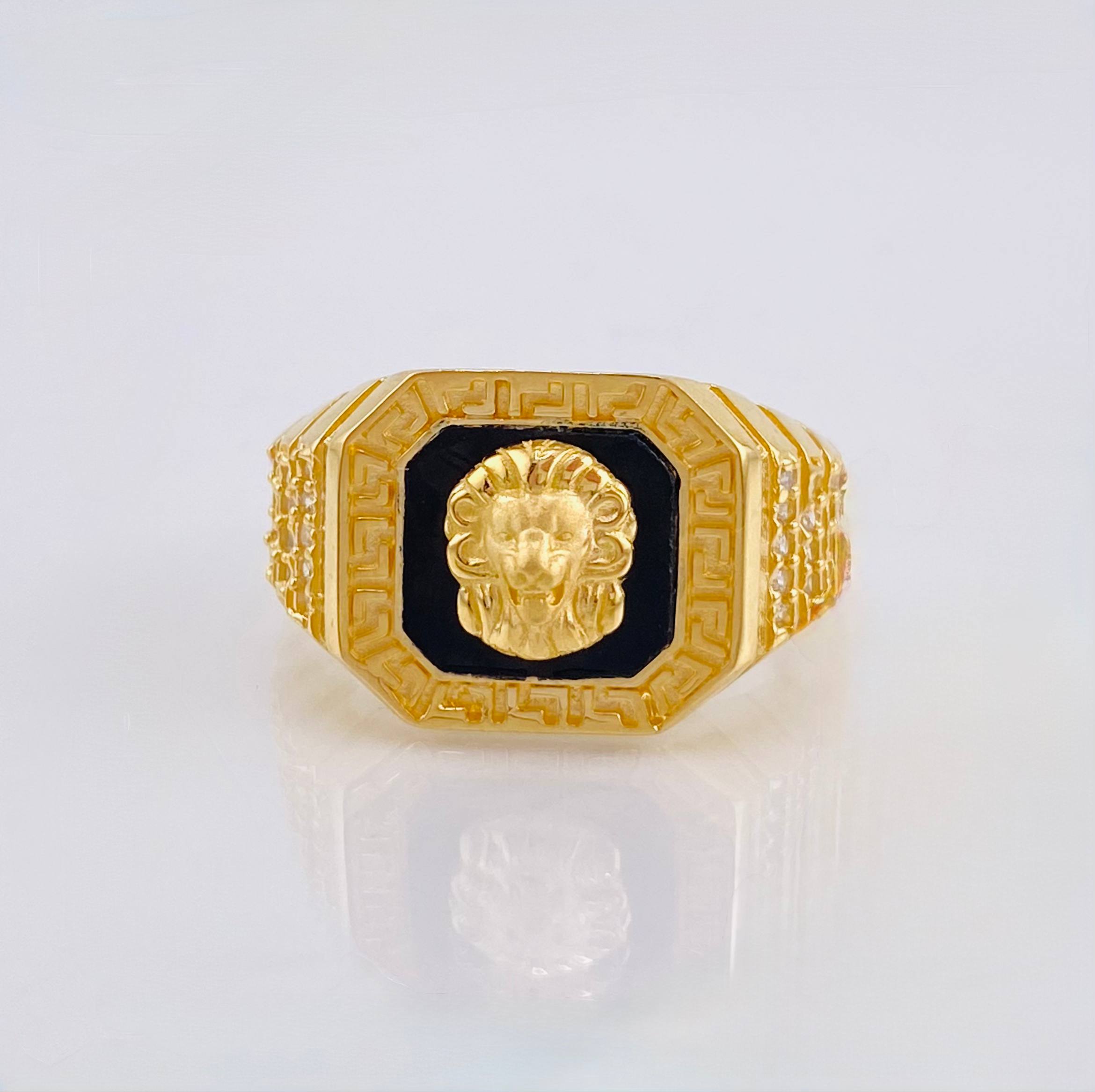 Anillo León Tribal 7.15gr / T9 3/4 / Oro Amarillo 18K *
