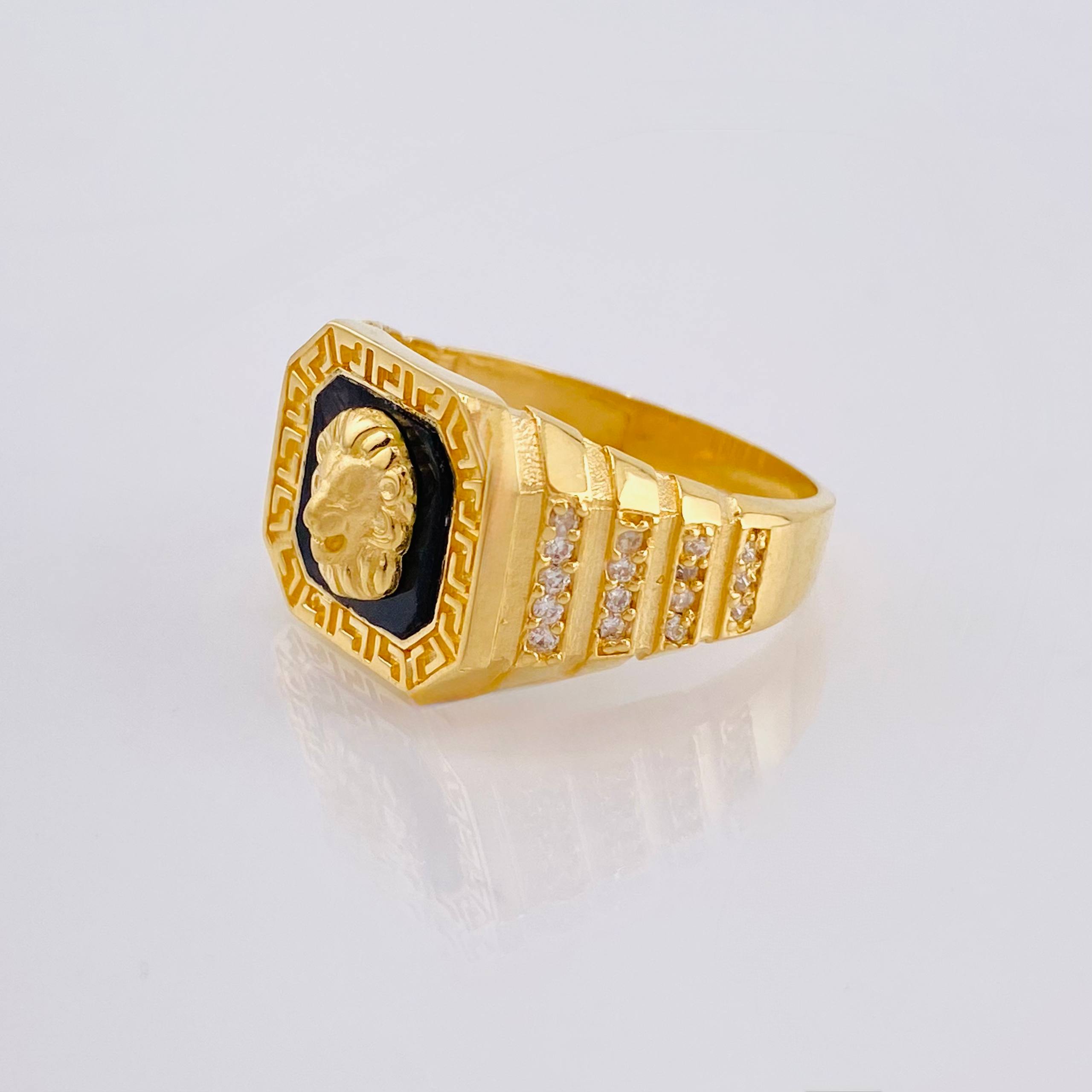 Anillo León Tribal 7.15gr / T9 3/4 / Oro Amarillo 18K *