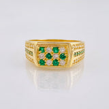Anillo Sello Real Verde 4.85 g / T9 1/2 Oro Amarillo 18K