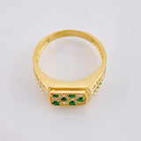 Anillo Sello Real Verde 4.85 g / T9 1/2 Oro Amarillo 18K