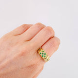 Anillo Sello Real Verde 5.1gr / T10 / Oro Amarillo 18K *
