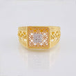 Anillo Sello Mallado 5.05gr / T10 3/4 / Tres Oros 18K