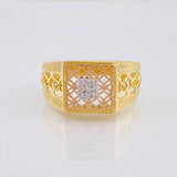 Anillo Sello Mallado 5.05gr / T10 3/4 / Tres Oros 18K
