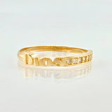 Anillo Dios 1.45gr / T7 1/2 / Oro Amarillo 18K *