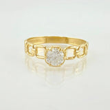 Anillo Solitario Aro Seguido 1.6gr / T7 1/4 / Oro Amarillo 18K *