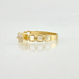 Anillo Solitario Aro Seguido 1.6gr / T7 1/4 / Oro Amarillo 18K *