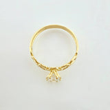 Anillo Solitario Aro Seguido 1.6gr / T7 1/4 / Oro Amarillo 18K *